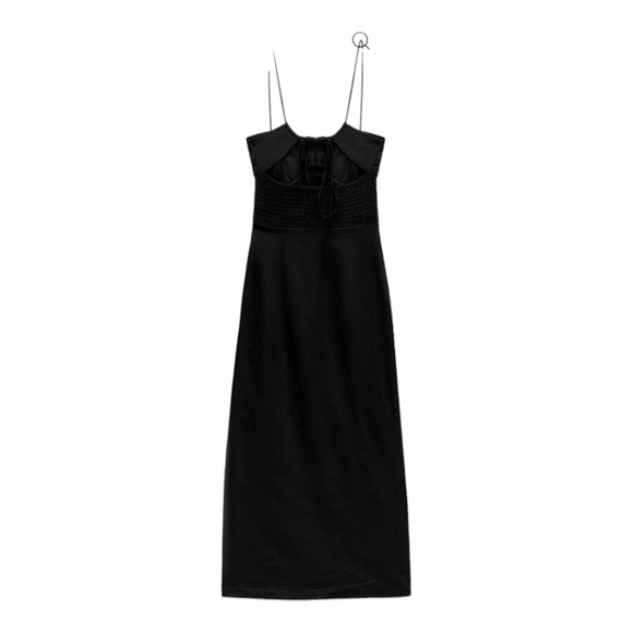 Zara NWT Linen Blend Midi dress Size small - Picture 8 of 12